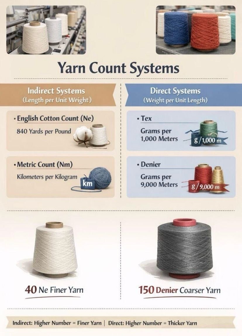 Yarn count systems