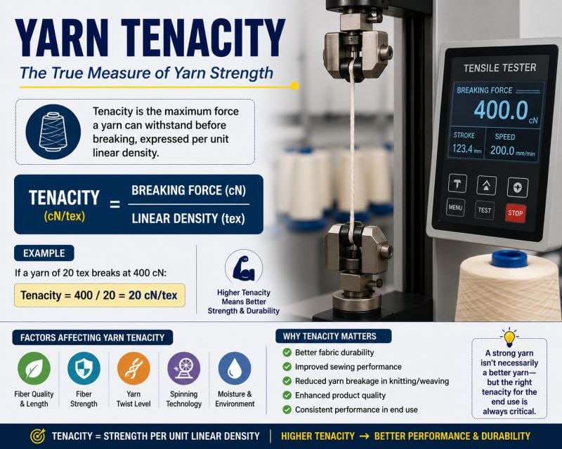 Yarn tenacity measurement