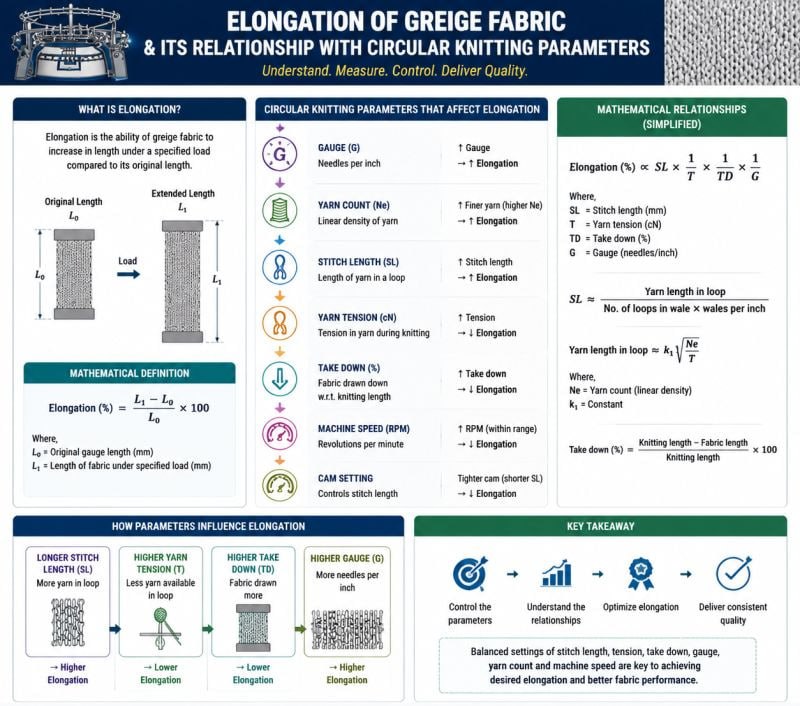 Greige fabric elongation
